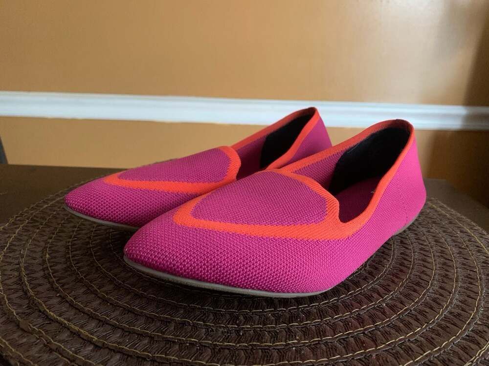 Birdies The Blackbird Knit Flats in Tropical Pink and Orange Size 8.5 - Picture 4 of 8